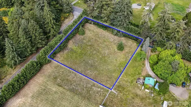 Power is in the street, ready to be connected to. Drill a well and install a septic system. Blue boundary lines are approximate. Buyer to verify to their own satisfaction.