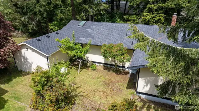 Side view of the home.