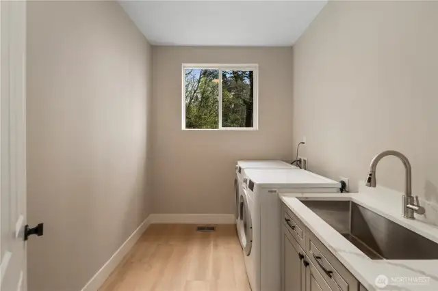 Laundry room with utility sink.