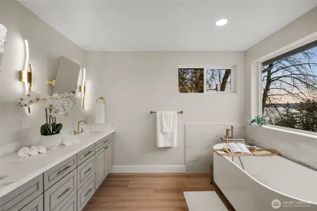 Spa like primary bathroom.