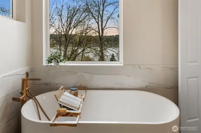 Enjoy the view while relaxing in the tub.