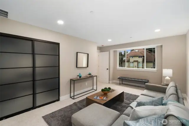 Can be used as a media room or a bedroom.