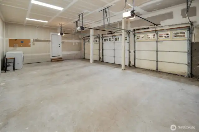 Spacious 3-car garage.