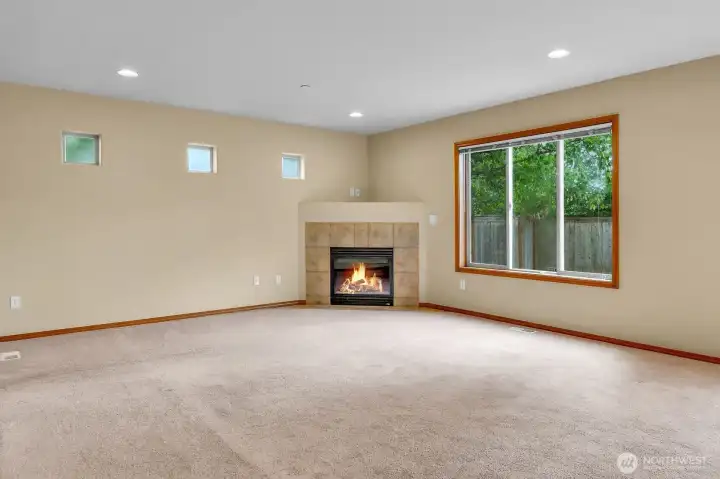 Living Room w/ Cozy Gas Fireplace