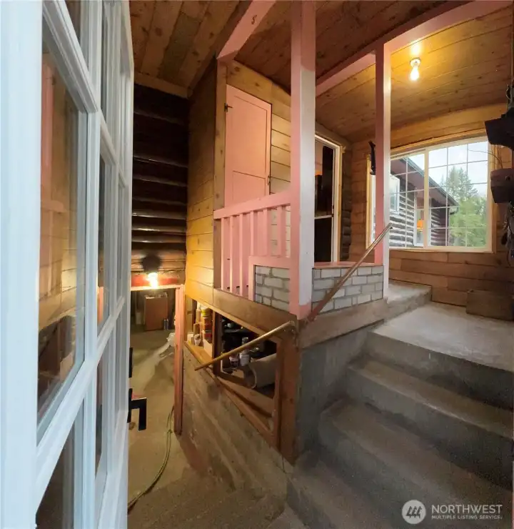 Side entrance to house and basement