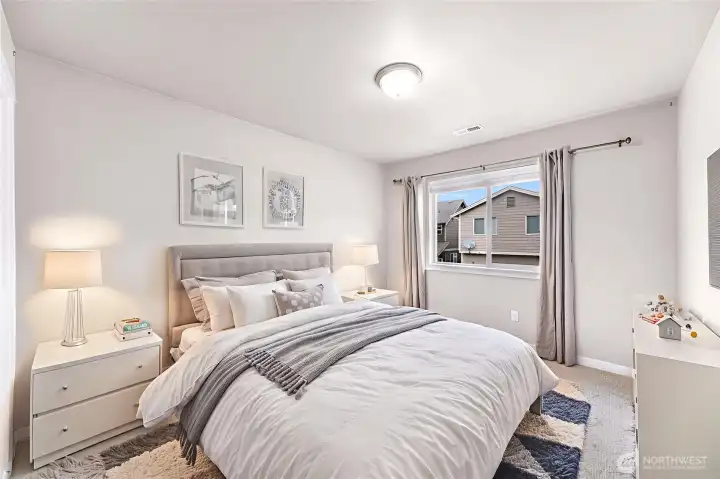 2nd Bedroom with brand new carpets and virtual staging