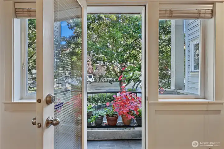 Lovely balcony off of living room.