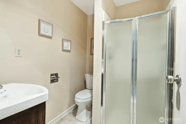 3/4 bathroom upstairs.