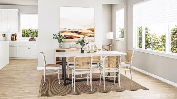 Dining room rendering (Facade, Ext Colors, Interior Photos & Floor Plans for illustrative purposes only. Actual Facade, Ext Colors, Interiors & Floor Plans may differ.)