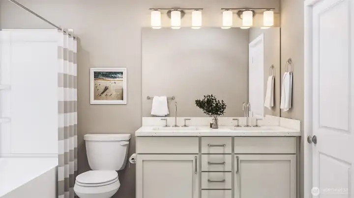 Guest bath upstairs (Facade, Ext Colors, Interior Photos & Floor Plans for illustrative purposes only. Actual Facade, Ext Colors, Interiors & Floor Plans may differ.)