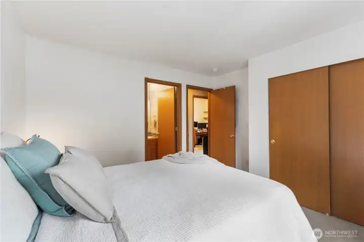 The primary bedroom offers a large closet & ensuite bath