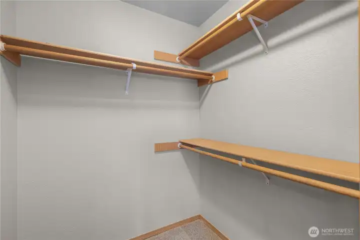 Large walk in closet in primary bedroom
