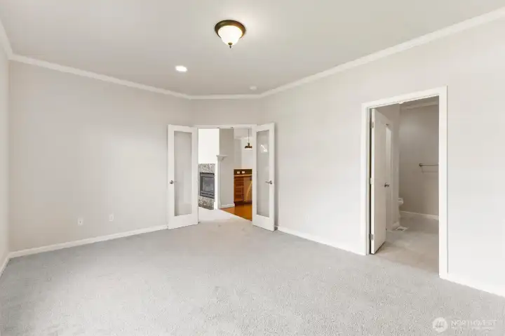 French doors into primary