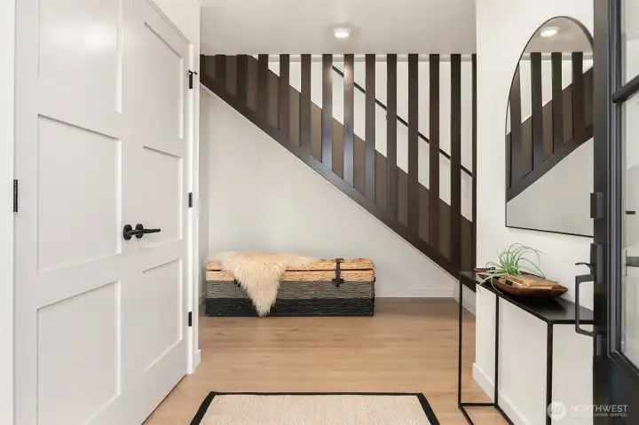Entry with coat closet.