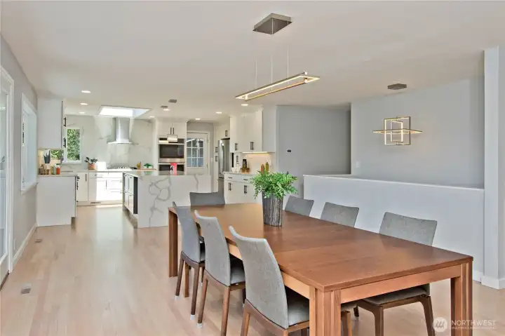 Dining and kitchen area from the living room.