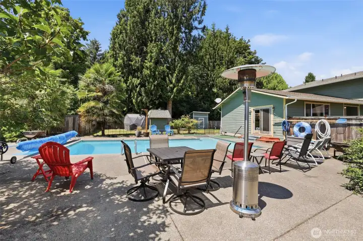Large patio for relaxing and entertaining. Large patio for relaxing and entertaining.