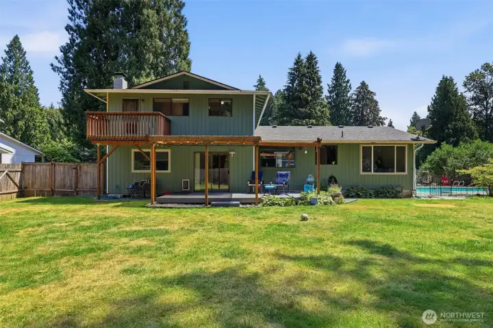 Large fully fenced backyard. Large fully fenced backyard.