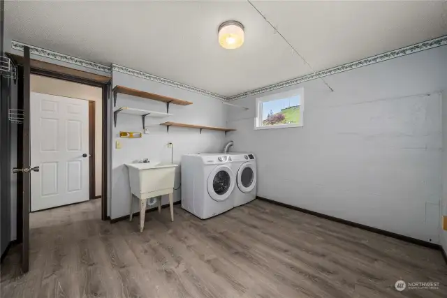 Laundry room with utility sink!