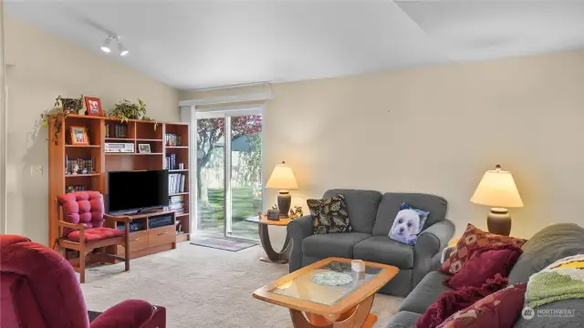 Open, Spacious Living Room with Vaulted Ceiling!