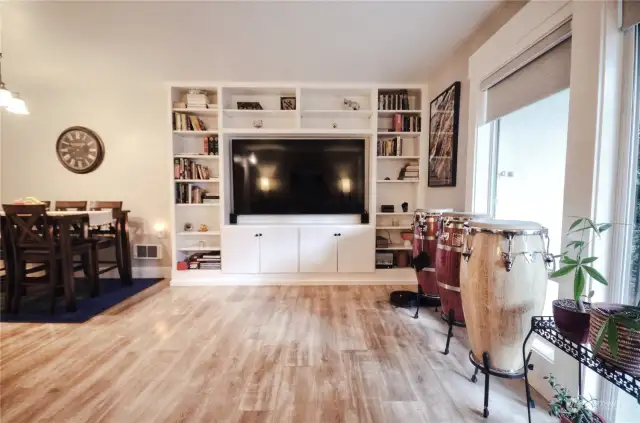 Entertainment Bookshelf in living room is included.