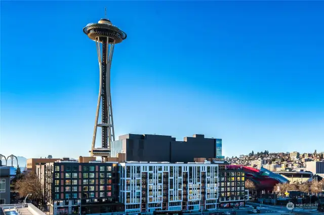 Enchanting Space Needle views from the fabulous rooftop deck.