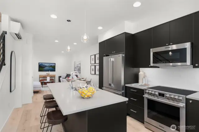 Photos of model home 9213 with similar finishes & floor plan.