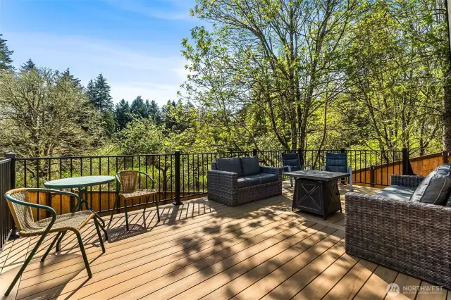 Nature lover's will appreciate dining and enteratining on the new Trex deck.