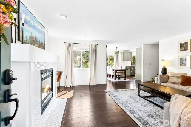 Engineered hardwood floors on the lower level.