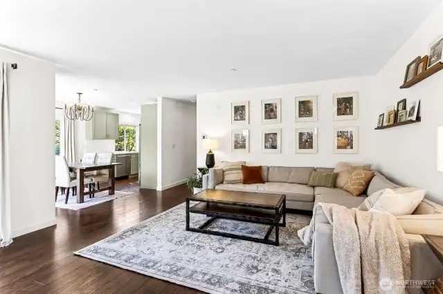 Spacious family room to accommodate different configurations of furnishings.