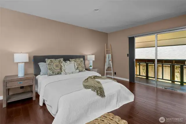 with sliding glass door onto deck