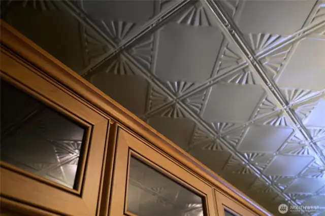 Tin ceilings in kitchen
