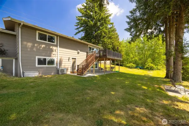 Daylight basement with separate entrance could be a separate living area.