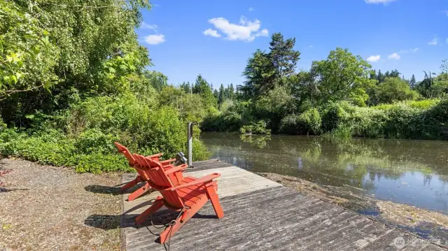 Community dock located just below the pool