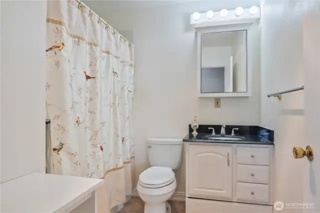 Hallway Bathroom with full tub and shower