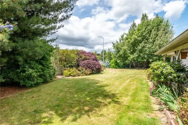 This view shows part of the landscape beds