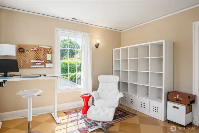The third bedroom (with closet) is currently a multi-use space.