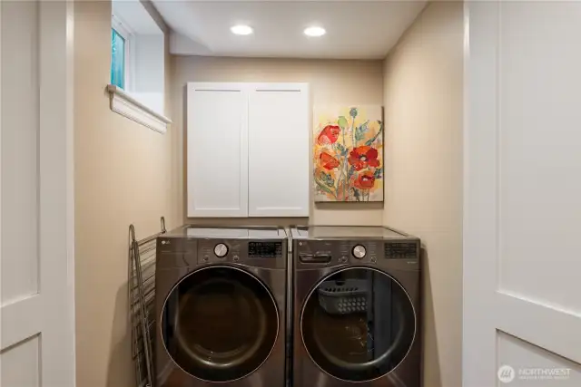 Lower level laundry closet.