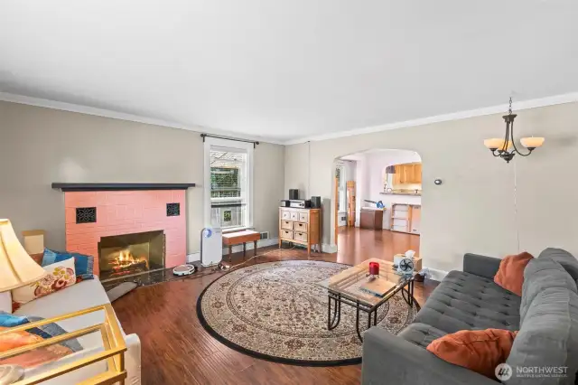 Expansive living room off the entry