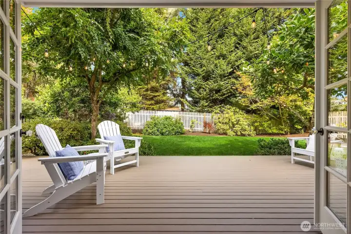 The deck is partially covered and provides a great space for entertaining.