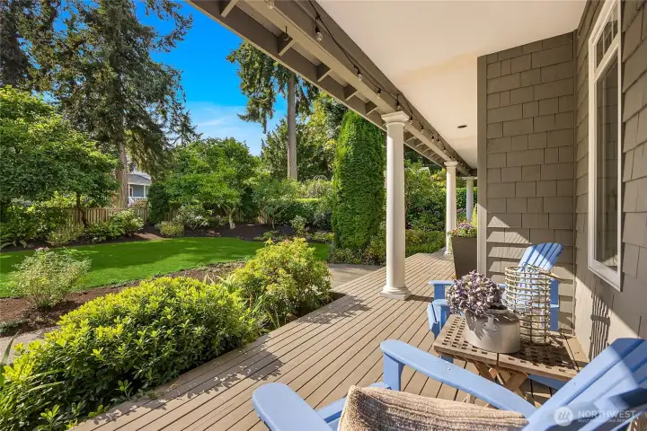 On the east side of front deck looking south.