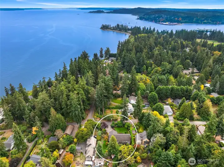 Aerial photo looking south. This neighborhood is highly coveted for being close to town but very quiet.
