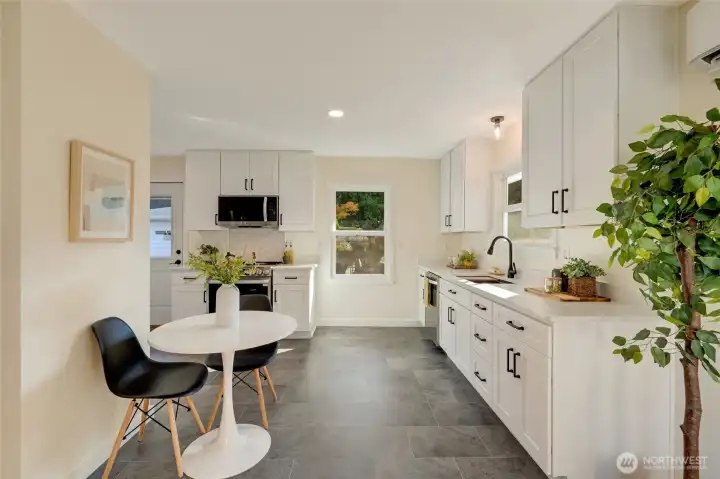 All new cabinetry and hardware, new sink with prep basket and cutting board, all new LG appliances come with a warranty.