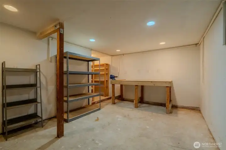 Shop area off garage