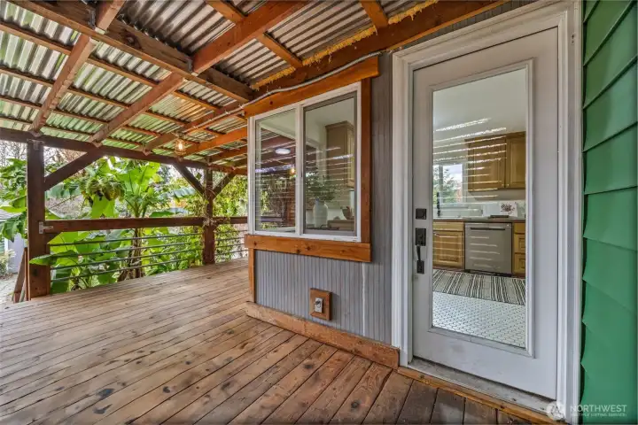 Private Back Deck to Kitchen