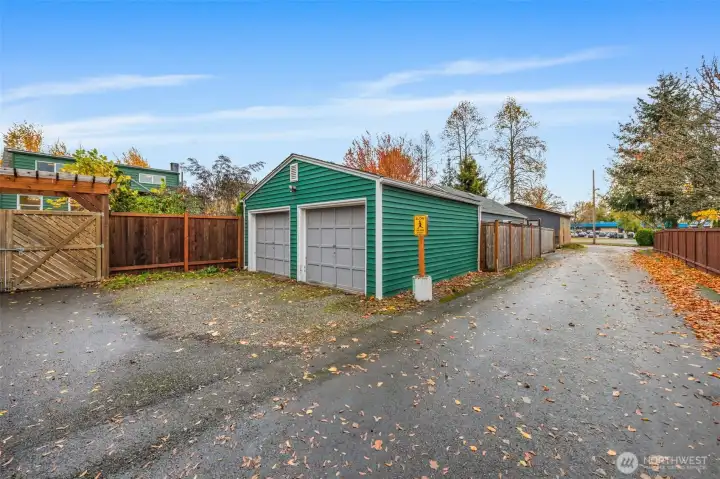 2 Car Detached Garage from Alley
