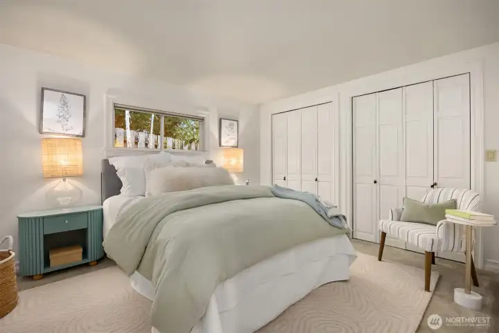 Primary bedroom with plenty of storage