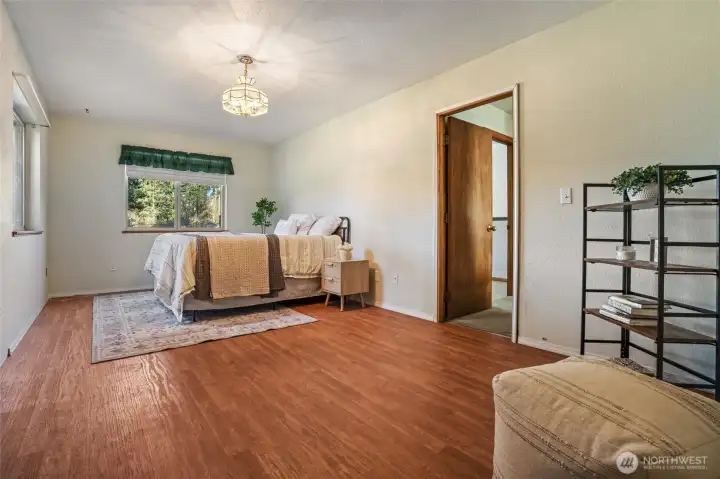 ADU bedroom 1 with huge walk-in closet.