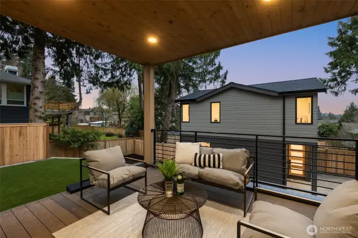 Outdoor covered living area.