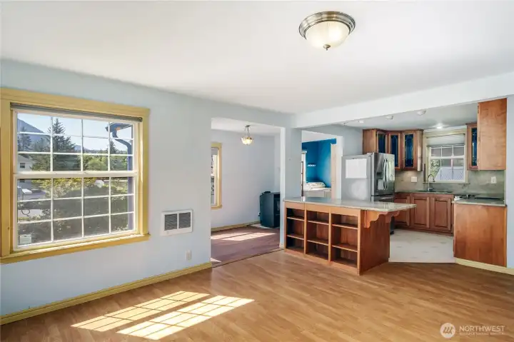 Tons of natural light in the living space, double pane windows throughout.