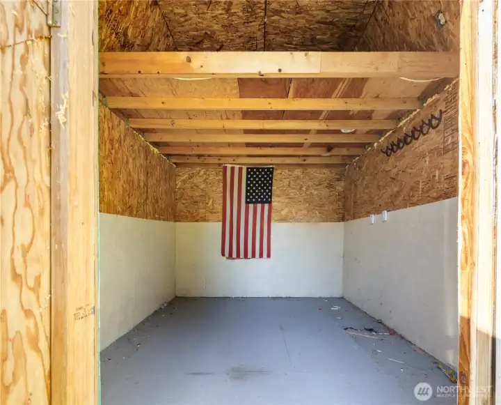 Large storage shed with a loft.